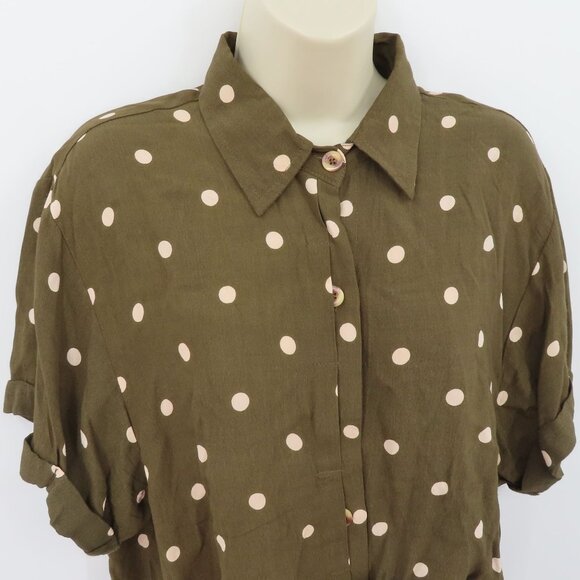 Faithfull the Brand Women 4 Rio Shirt Ronja Polka Dot Collared Button Top Blouse - Picture 2 of 10